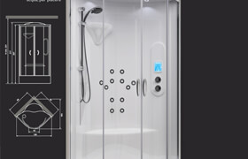 Shower cubicle with hydromassage Hafro New Bi-Size