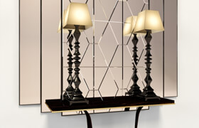 Console with mirror and lamps Transition by CASALI