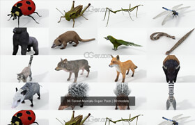 Cgtrader - 30 Forest Animals Super Pack 3D Model Collection