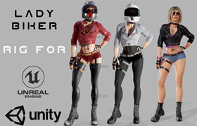 Cgtrader - Lady Biker Low-Poly 3D Model