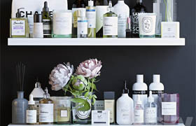 Shelves with cosmetics and bathroom decor - 2