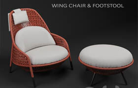 Wing Chair & Footstool
