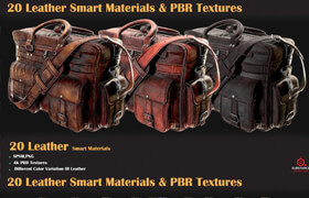 ArtStation - 20 Leather Smart Materials PBR Textures