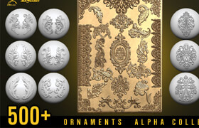 Artstation - 500 Ornament Alphas Tracery Decorations Stencils Zbrush