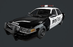 Artstation - Vehicle Police Car Low Poly Game Ready (UE4 File included)
