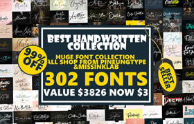 302 Best Handwritten Font Collection (Pineungtype & Missinklab) - font