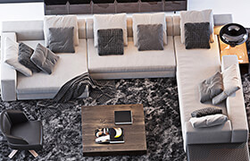 3D Model Minotti Set Sofa 175 Free Download