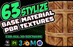 Artstation - 63 Stylized Base Material +PBR Texture  Substance 3D painter - 材质