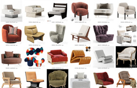 3dsky网站的51个单人沙发椅子pro模型
