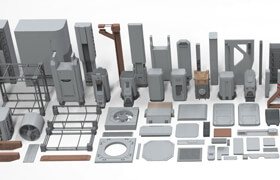 Artstation - Sci-Fi architecture Elements collection 20 - 3dmodel