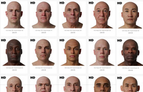 3D Scan Store - Male 36x HD Head Scans Pack 234GB