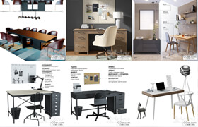 20套3办公家具桌椅书房家具模型合集