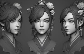 Artstation - 300 Chinese Female Head Sculpt 4K - 参考照片