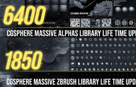 Artstation - CGSphere Mega Bundle - 8250 Alphas and Brushes For Zbrush